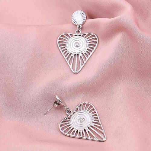 Boucles d'oreille acier inoxydable coeur ajouré 0323011