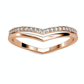 Bague Tiryns - Or Rosé et Cristal T58 1