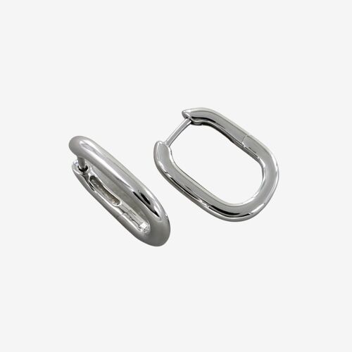 Rectangular Hoop Earrings in Silver