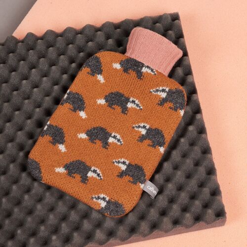 Mini Hot Water Bottle Set - BADGERS - orange