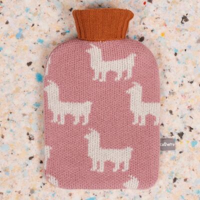 Mini Hot Water Bottle Set - LLAMAS - purple