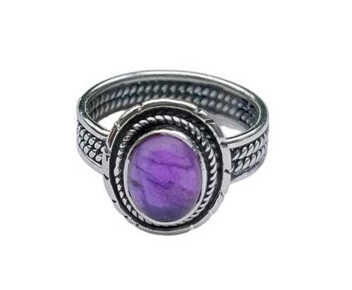 Beautiful Genuine Purple  Amethyst 925 Sterling Silver Ring