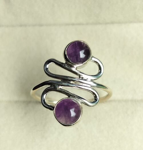 Multi Stone Purple Amethyst 925 Sterling Silver Stylish Handmade Ring