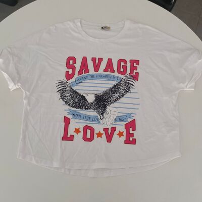 SAVAGE LOVE S WEISSES T-SHIRT