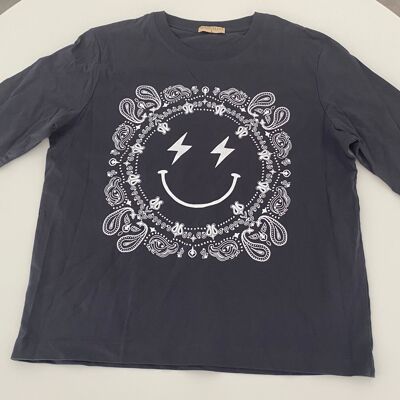 CAMISETA SMILEY BANDANA GRIS M