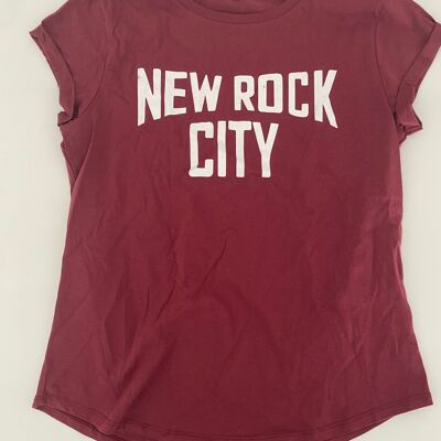 NEW ROCK CITY BURGUNDY T-SHIRT L