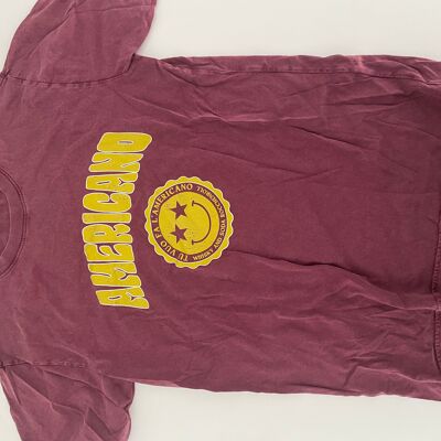 T-SHIRT BORDEAUX AMERICANO GIALLO S