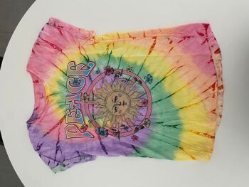 TEE SHIRT TYE AND DYE MULTICOLOR PEACE M