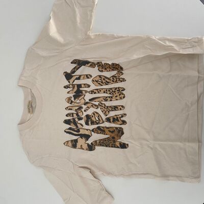 BEIGE NAUGHTY BY NATURE S LONG SLEEVE T-SHIRT