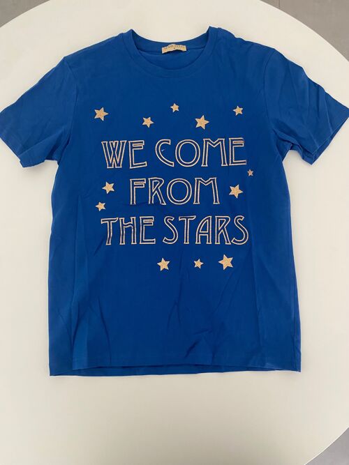 TEE SHIRT BLEU WE COME FROM THE STARS M