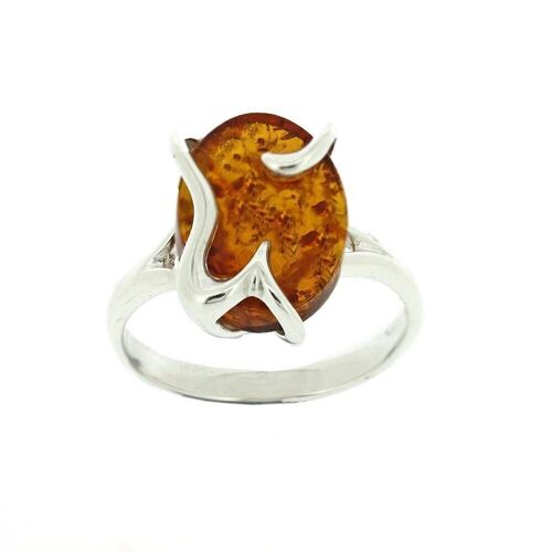 Cognac Amber Waves Ring in a Size L and Presentation Box