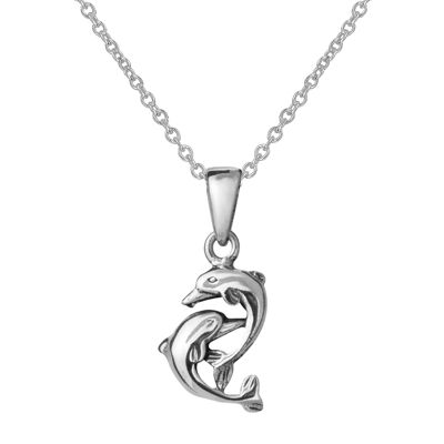 Pretty Double Dolphin Necklace
