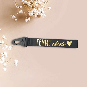 Porte clé "femme idéale" noir