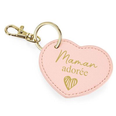 Porte clé "Maman adorée" rose