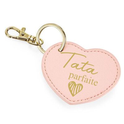 Porte clé "Tata parfaite" rose