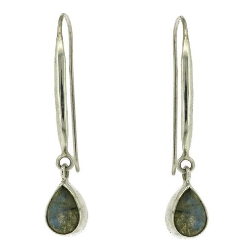 Long Teardrop Labradorite Earrings and Presentation Box