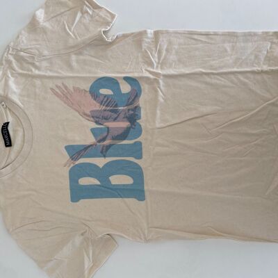 TEE SHIRT BEIGE BLUE S