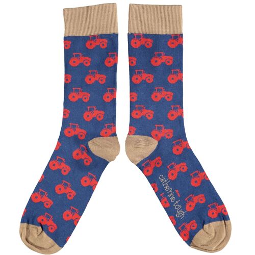 Men's Organic Cotton Crew Socks - TRACTOR - navy