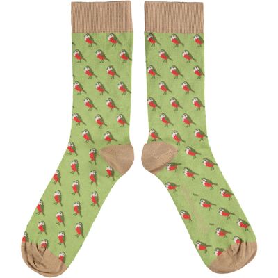 Men's Organic Cotton Crew Socks - ROBIN - llight green