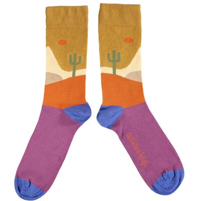 Men's Organic Cotton Crew Socks - DESERT - ginger