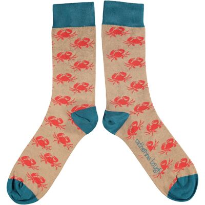 Men's Organic Cotton Crew Socks - CRABS - copper