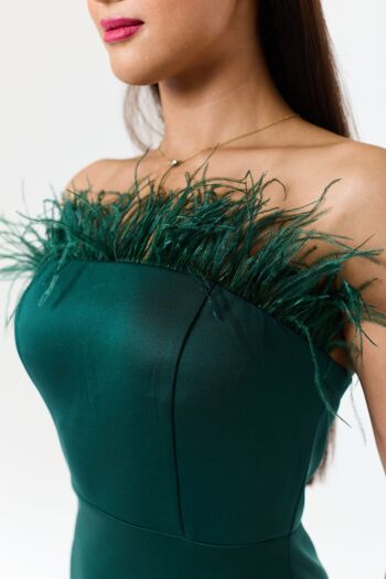 Robe longue verte fendue sur le côté bandeau 10