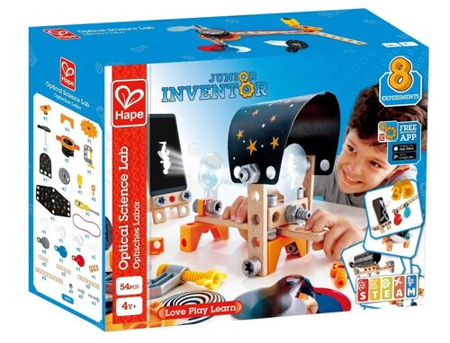 Hape - Jouet en bois - STEM - Labo de sciences optiques