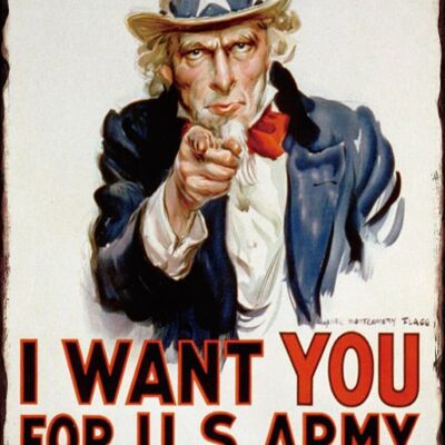 Placa de metal Te quiero para el ejército de EE. UU.