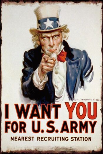 Plaque metal I Want You for U.S. Army 1