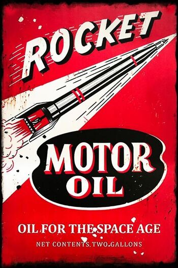 Plaque metal Rocket Motor Oil 1
