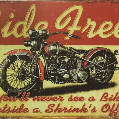 Plaque metal RIDE FREE