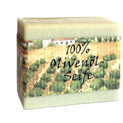 Savon artisanal à l'huile d'olive pure sans parfums ni colorants (taille M)