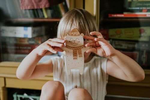 Wooden bookmark Mr Bear