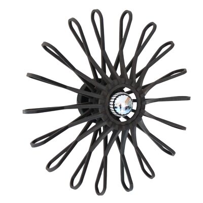 Flower wooden wall lamp BLACK D47cm