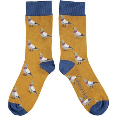 Chaussettes mi-mollet femme coton bio - PIGEON - gingembre