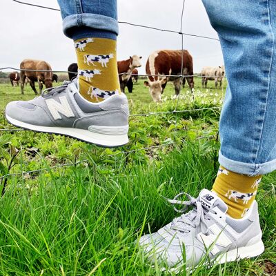 Crew-Socken aus Bio-Baumwolle für Damen – COW – grün