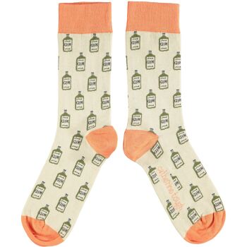 Chaussettes mi-mollet femme coton bio - GIN - avoine 2