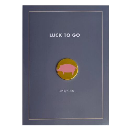 Glücksschwein - "Luck to go" Grußkarte mit Briefumschlag