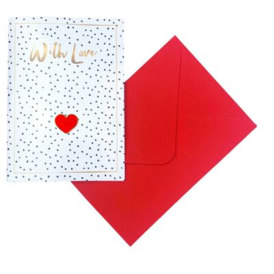 Card with Herz Ansteck-Pin | Valentinstag | Muttertag | Liebe