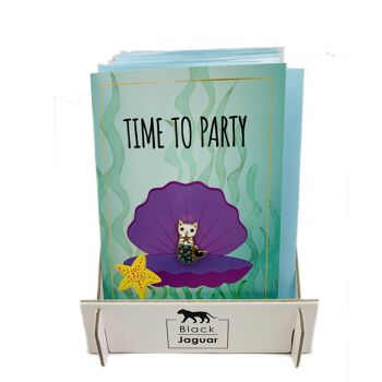Geburtstagskarte mit Meerjungfrau Ansteck-Pin en cadeau 3