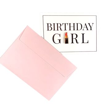 Geburtstagskarte mit Lipstick Ansteck-Pin en cadeau 2