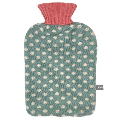 Copri borsa dell'acqua calda - Lambswool - SMALL SPOT - verde salvia