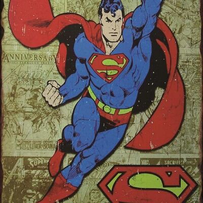 Fondo de cómics de Superman de placa de metal