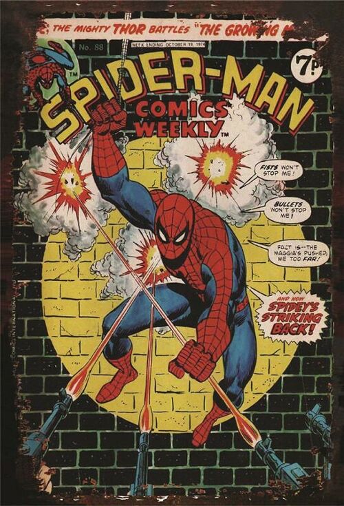 Plaque metal Spider-Man Comics