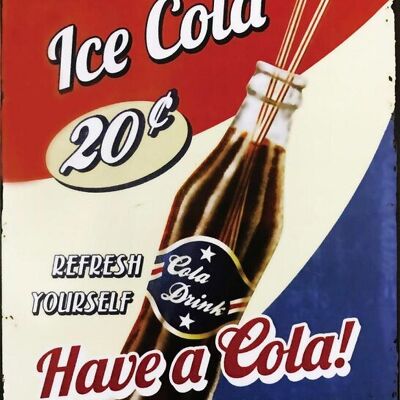 Placa de metal COLA - ICE COLD
