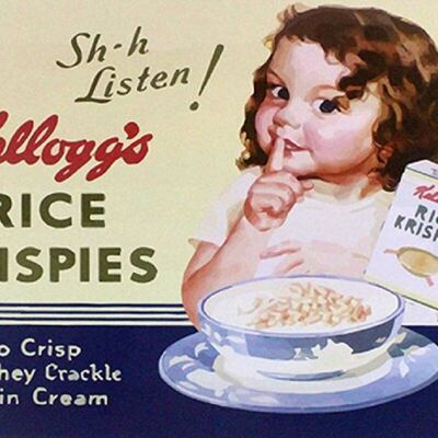 Cartel de hojalata Rice Krispies de Kellogg