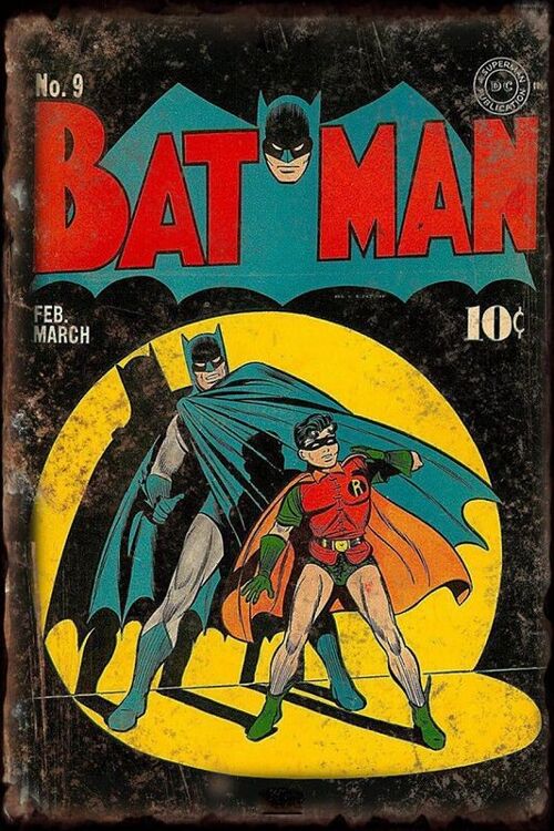 Plaque metal Batman et Robin Comics