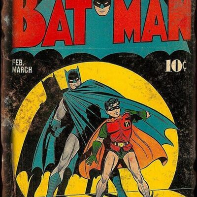 Placa de metal Batman y Robin Comics