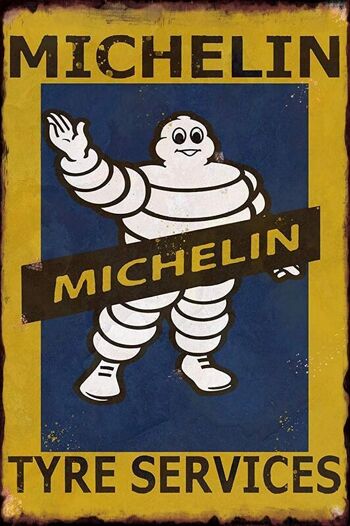 Plaque metal Michelin bibendum tyre services 1
