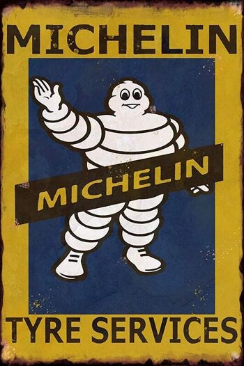 Plaque metal Michelin bibendum tyre services 2